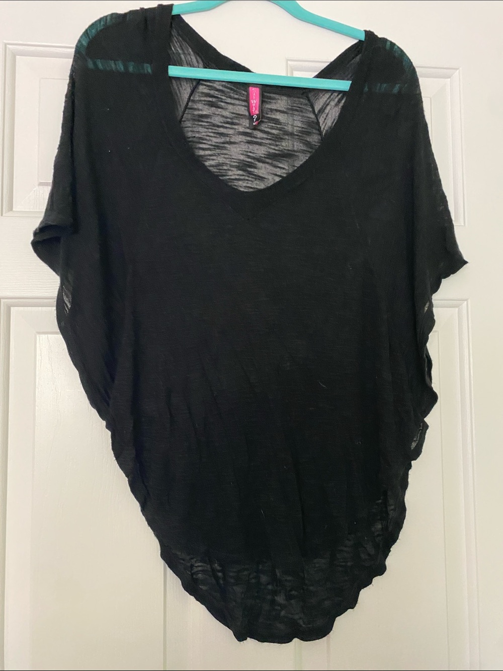 Say What? Black V-Neck Dolman Tunic Top